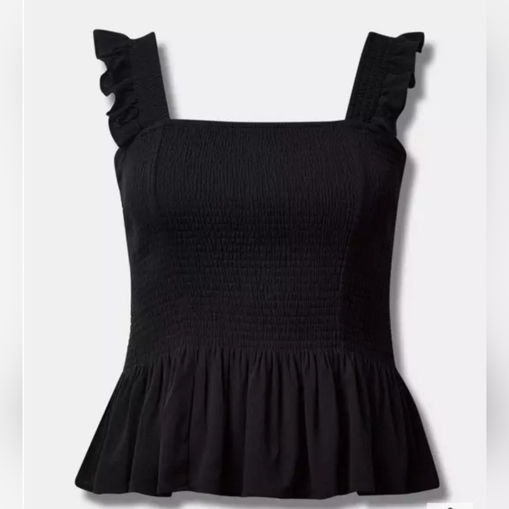 NWT Torrid Peplum Washable Crinkle Gauze Smocked Tank Top